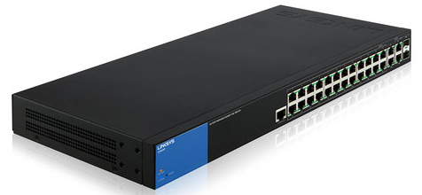 Linksys Business LGS528P 28-Port Managed Gigabit PoE+ Switch with 2 SFP Combo Ports